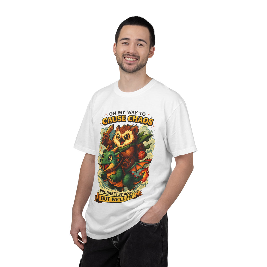 Cause Chaos Owl T-Shirt — 'On My Way to Cause Chaos' Cute Owl & Dragon Tee